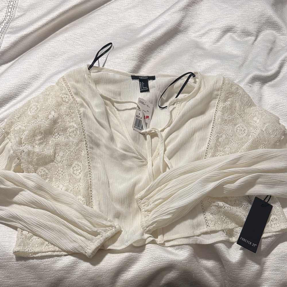Forever 21 Cream Lace Blouse
